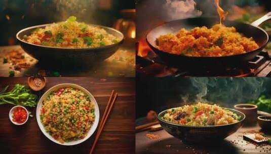 炒饭-米饭-美食高清在线视频素材下载