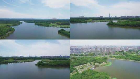 成都龙泉青龙湖公园航拍高清在线视频素材下载