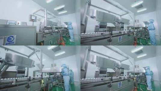 药品生产车间-药片灌装设备高清在线视频素材下载