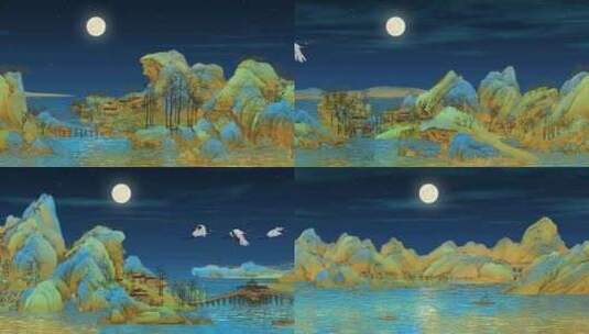 千里江山图4K夜场版高清在线视频素材下载
