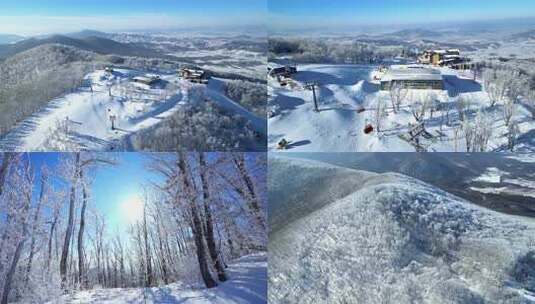 滑雪场雾凇高清在线视频素材下载