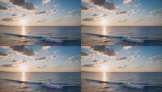 海上日落天空云彩景观高清在线视频素材下载