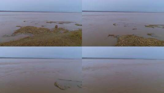 黄河 宽阔 主河道 河面 黄河水 水流 旋涡高清在线视频素材下载
