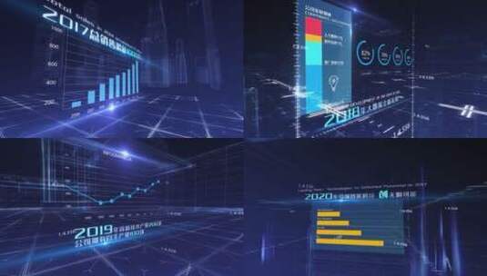 多样性企业数图表信息统计展示模板高清AE视频素材下载