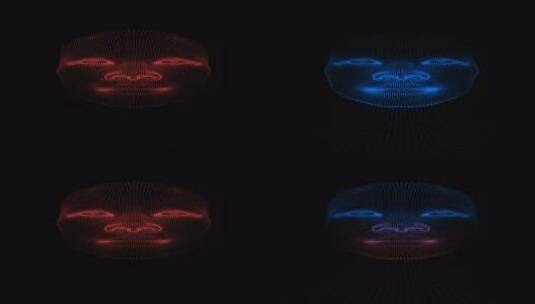 人头全息图的垂直视频高清在线视频素材下载