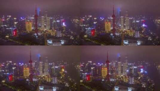 上海_上海夜景环绕_航拍延时4K高清在线视频素材下载