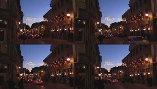 圣诞节夜晚的大街高清在线视频素材下载