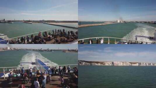 游轮在英吉利海峡行驶高清在线视频素材下载