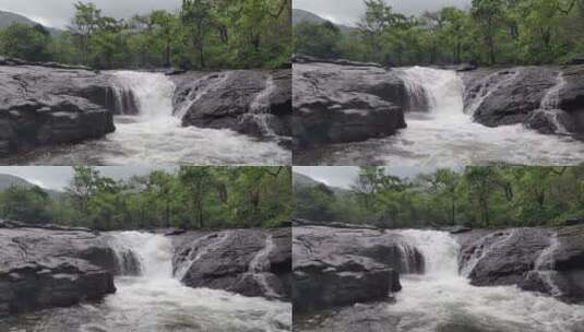 岩石床上流动的河流高清在线视频素材下载