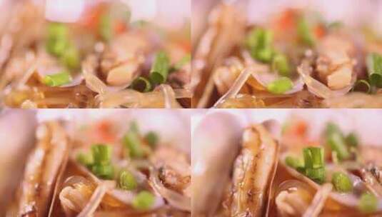 美食锡纸海鲜蛏子花蛤 (15)高清在线视频素材下载