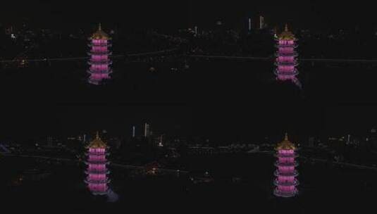 无锡惠山古镇山顶龙光塔4K航拍原视频高清在线视频素材下载