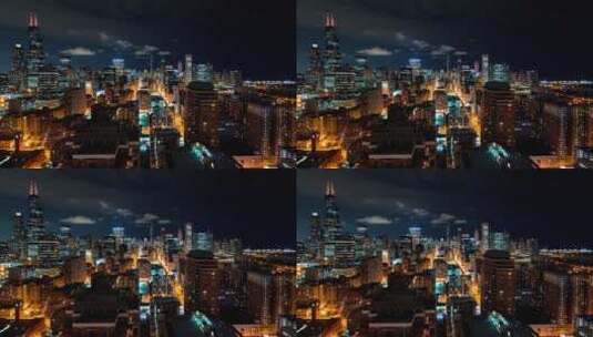 黑夜下的城市延时拍摄高清在线视频素材下载