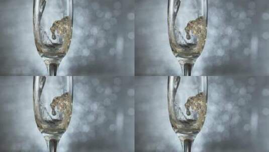 香槟倒入杯中的慢镜头特写高清在线视频素材下载