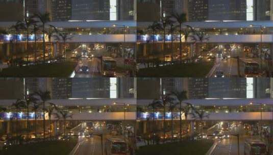 香港夜晚的交通状况高清在线视频素材下载