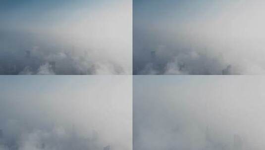 静安区平流雾航拍风光高清在线视频素材下载