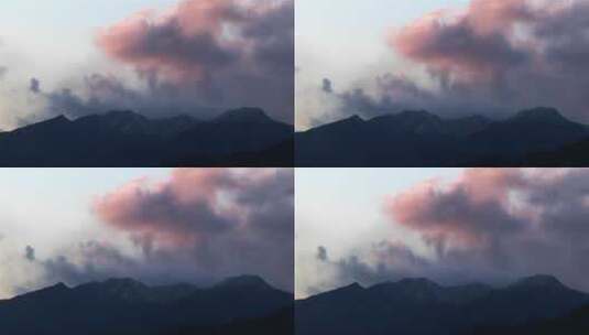 日落时分乌云飘过山脉高清在线视频素材下载