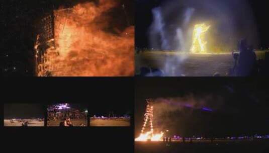 沙漠燃人节的场景高清在线视频素材下载