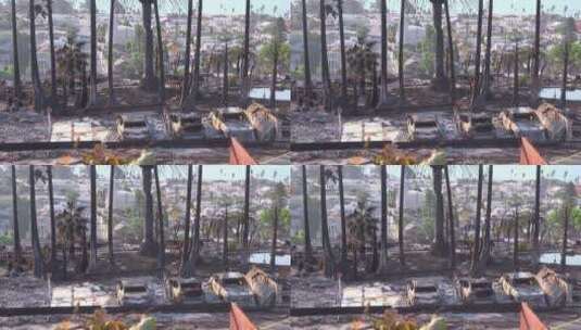 俯瞰文图拉市被毁大楼高清在线视频素材下载