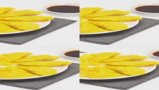 蛋饺美食4k竖版实拍滑轨平移高清在线视频素材下载