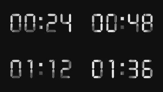 4K银白色液晶数字顺数2分钟通道高清在线视频素材下载
