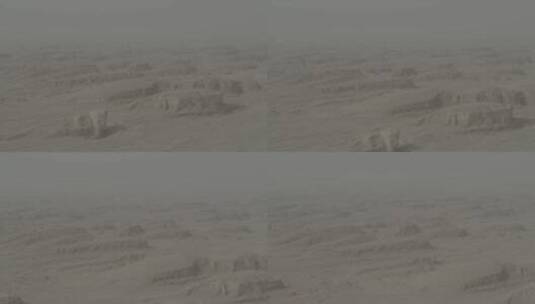 航拍沙尘天气的雅尔丹地貌高清在线视频素材下载