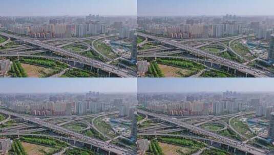 航拍城市交通高架桥高清在线视频素材下载