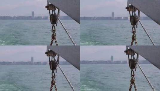 渔船吊车航行高清在线视频素材下载
