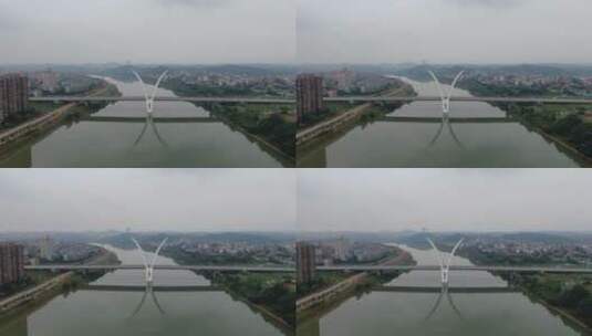 城市航拍湖南邵阳雪峰大桥高清在线视频素材下载