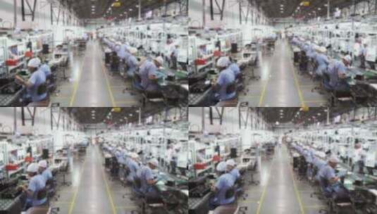 工厂装配线上的工人高清在线视频素材下载