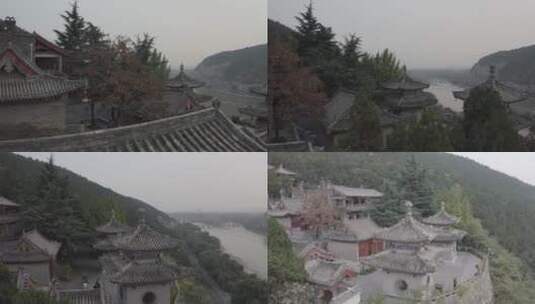 龙门石窟夜景航拍香山寺洛阳景点文化高清在线视频素材下载