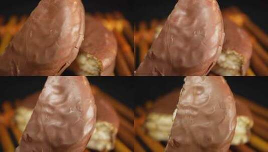 甜品甜点巧克力派高清在线视频素材下载