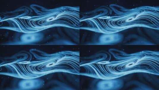 流动的粒子曲线3D渲染高清在线视频素材下载