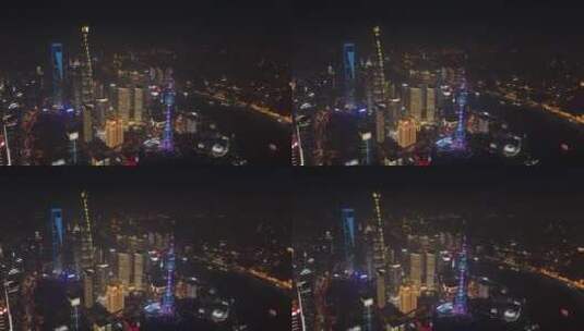 上海陆家嘴夜景航拍_0079高清在线视频素材下载