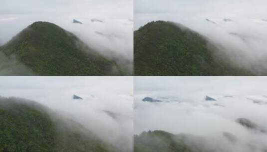 大雾笼罩下的丛山峻岭 美丽的自然风光高清在线视频素材下载