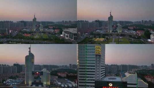 5K航拍夕阳下的湖南电视台大楼3高清在线视频素材下载