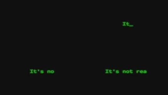 屏幕上闪烁的这不是真实的文字标题动画高清在线视频素材下载