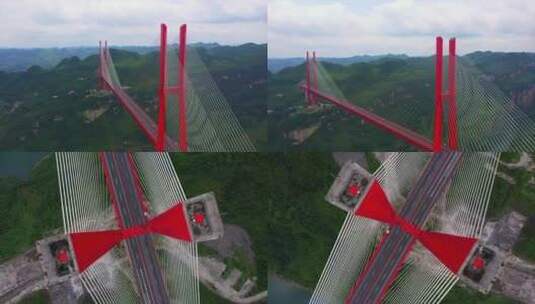 航拍贵州鸭池河大桥-中国基建-桥梁高清在线视频素材下载