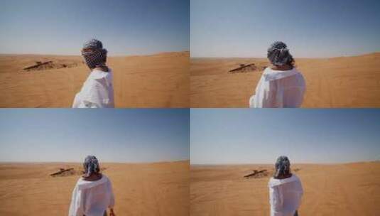 沙漠中的女人高清在线视频素材下载