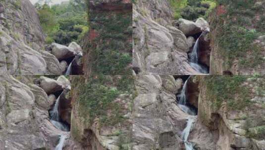园林岩石溪流特写高清在线视频素材下载