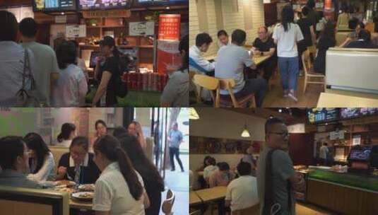 饭店排队点餐用餐吃饭高清在线视频素材下载