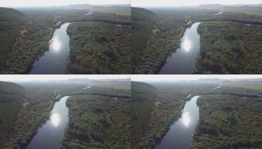 呼伦贝尔额尔古纳湿地公园航拍高清在线视频素材下载