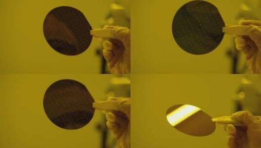 半导体晶圆黄光环境下测试高清在线视频素材下载