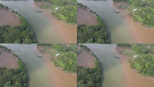 河流生态保护区航拍高清在线视频素材下载
