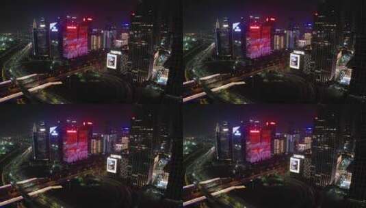 4K深圳科技园天际线夜景延时航怕高清在线视频素材下载
