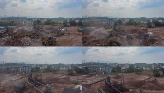 义乌工业用地征收拆迁航拍延时摄影高清在线视频素材下载