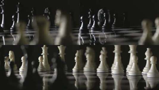 黑白博弈国际象棋高清在线视频素材下载