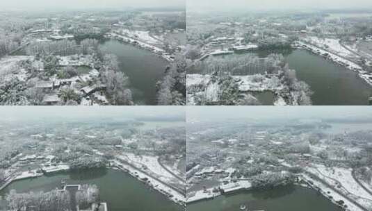 武汉东湖风景区冬季雪景风光高清在线视频素材下载