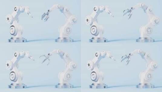 智能机械臂模型3D渲染高清在线视频素材下载