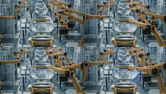 汽车工厂生产车间组装生产线高清在线视频素材下载
