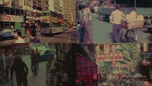 50年代香港城市市民生活双层巴士高清在线视频素材下载